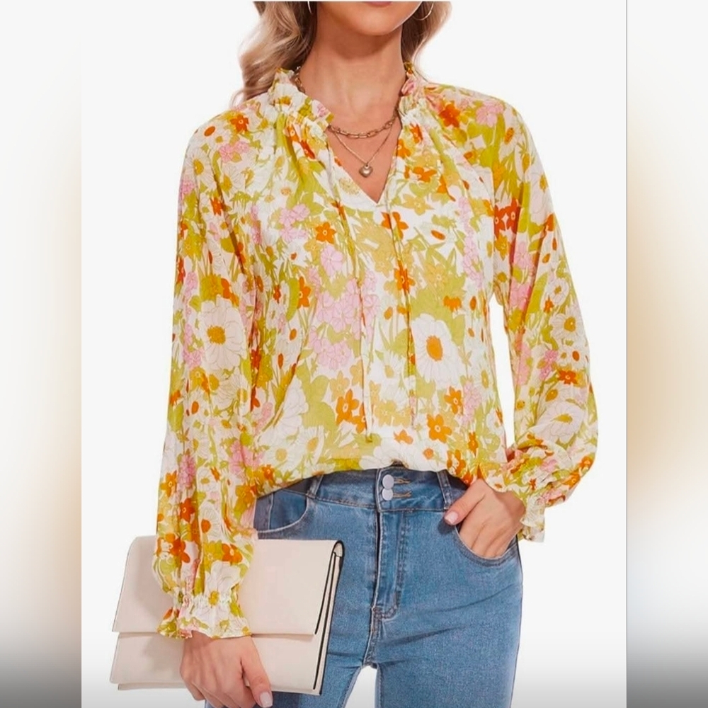 Talisea - Yellow And Orange Floral Blouse